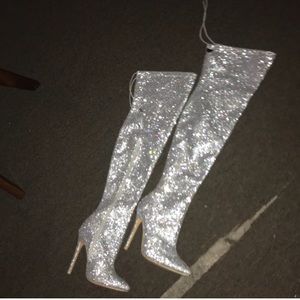 Rhinestone heeled boots